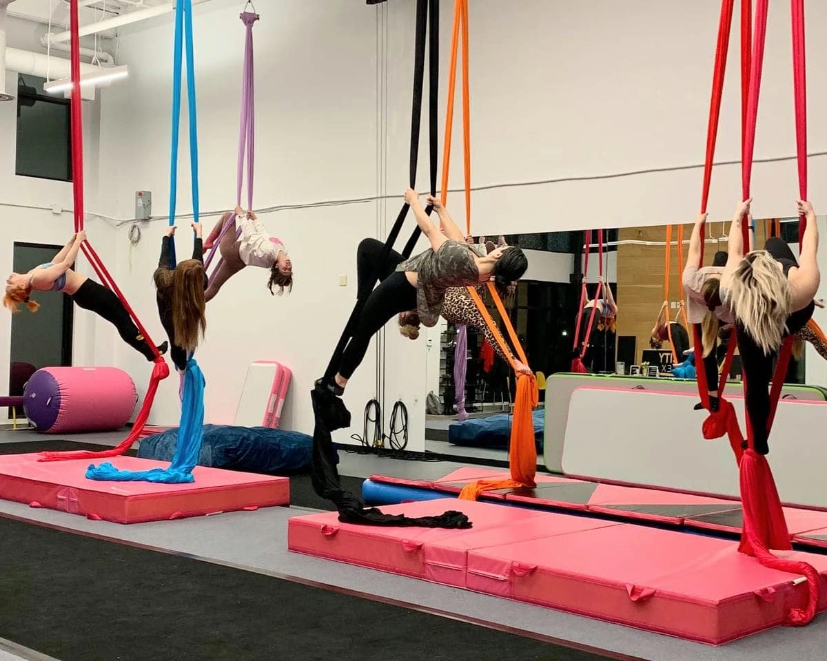 Adults in a fitness class at Velocity