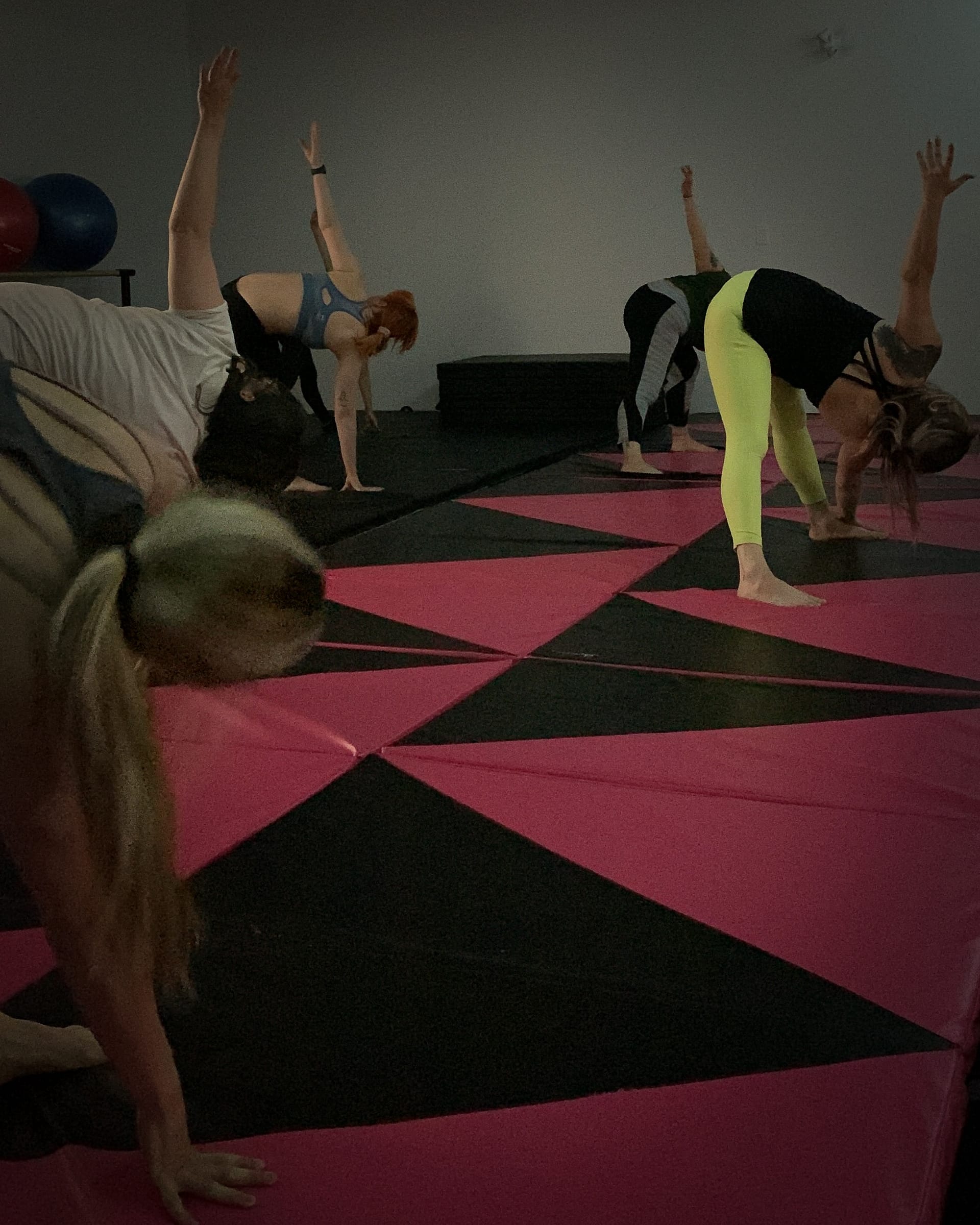 Adult fitness stretch class