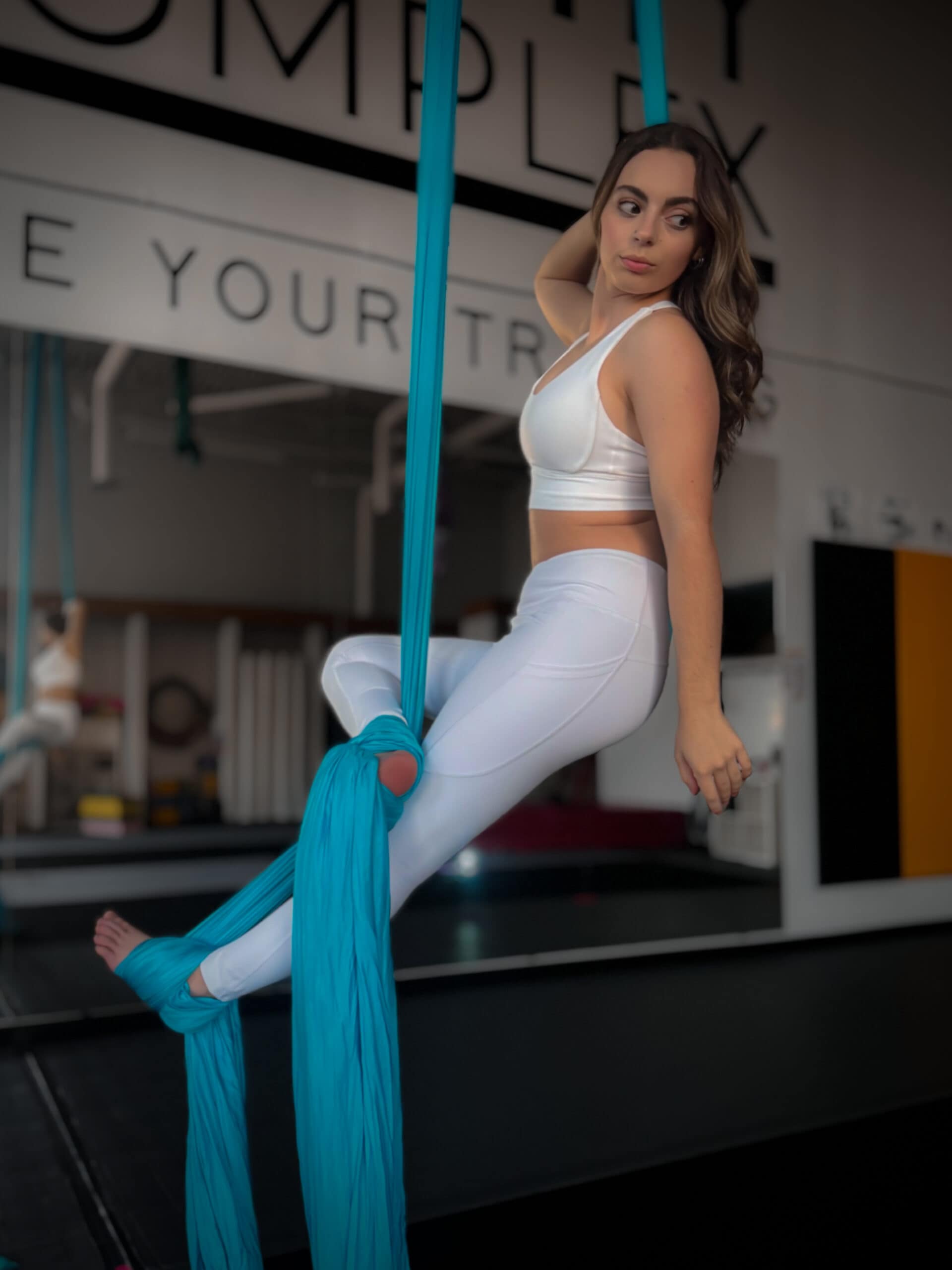 Aerialist on aerial silks